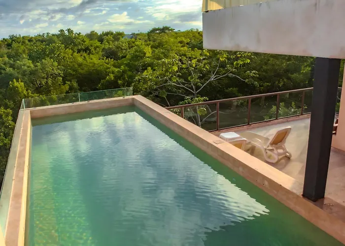 Family With Kitchenette & Terrace - Santuario Boutique Apartamento Chemuyil